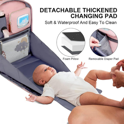 Diaper Bag Backpack with Changing Station, Baby Diaper Organizer Travel Bag