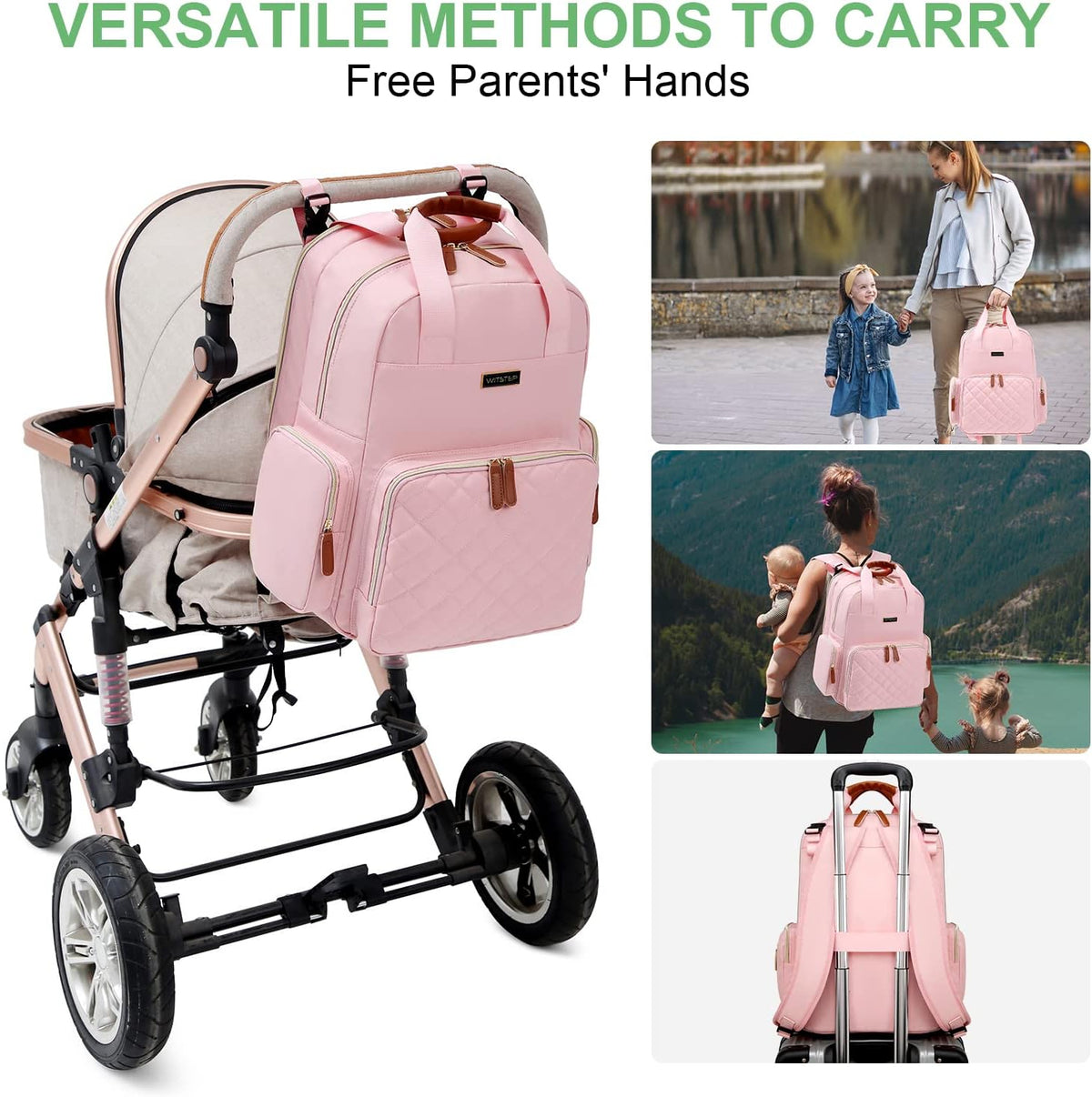 Diaper Bag Backpack with Changing Station, Baby Diaper Organizer Travel Bag