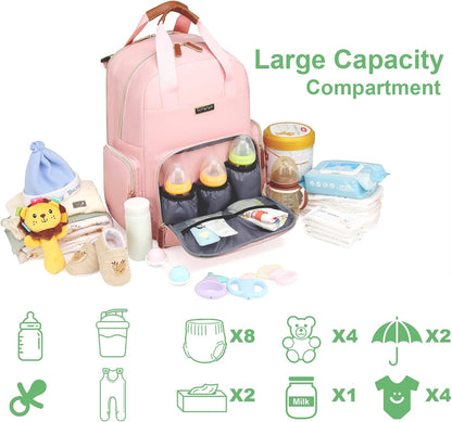 Diaper Bag Backpack with Changing Station, Baby Diaper Organizer Travel Bag