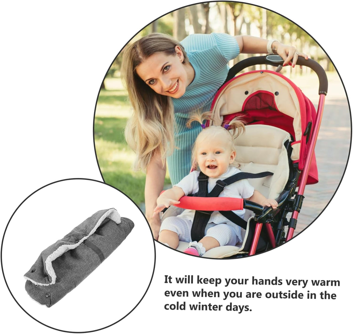 Stroller Gloves Hand Muff for Stroller Anti-Freeze Gloves Warm Stroller Hand Muff Stroller Accessories