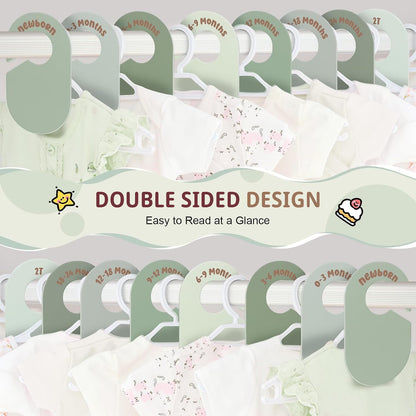 Double Sided Baby Closet Dividers for Newborn to 2T, Pink, 8 Pcs