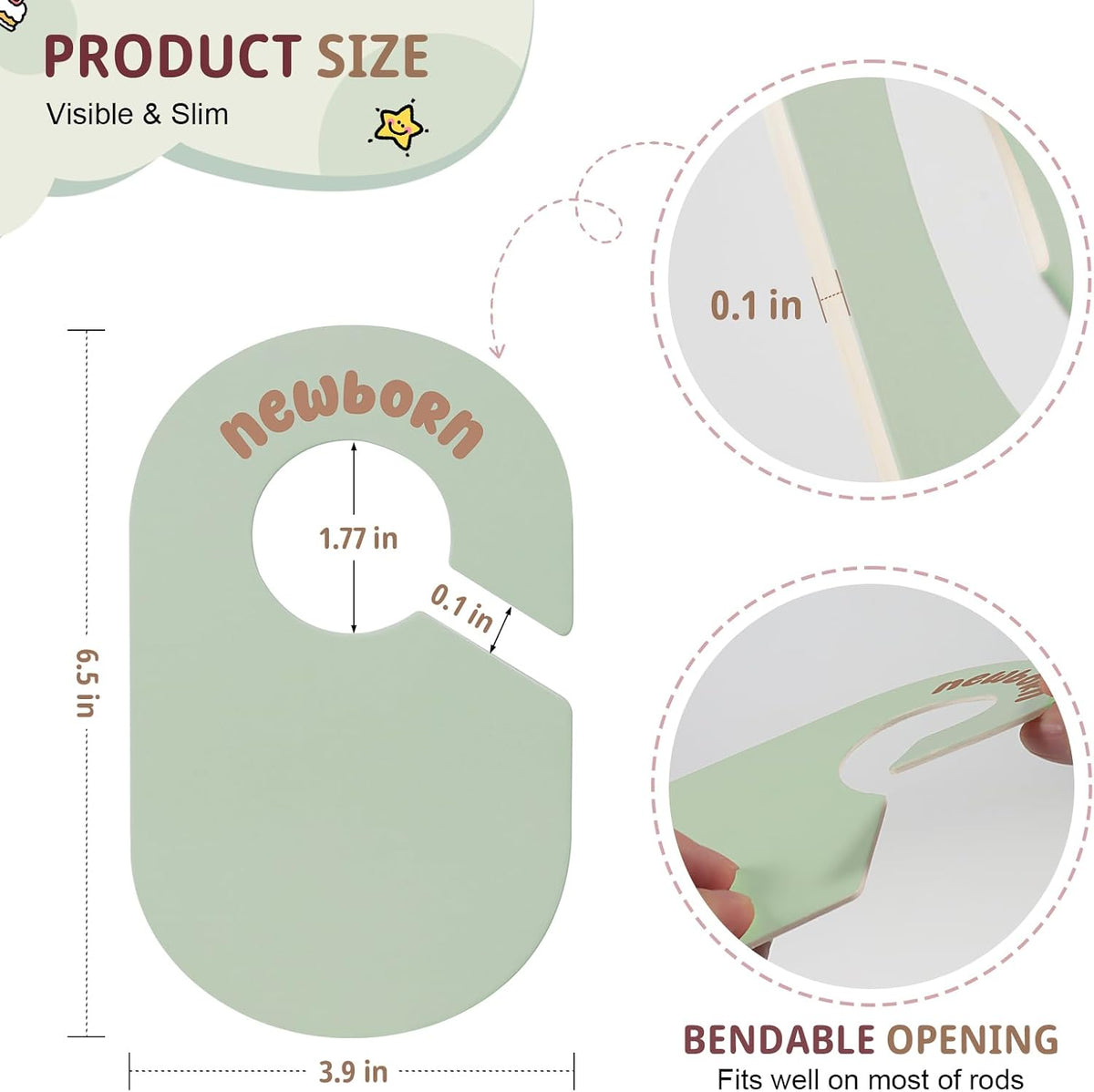 Double Sided Baby Closet Dividers for Newborn to 2T, Pink, 8 Pcs