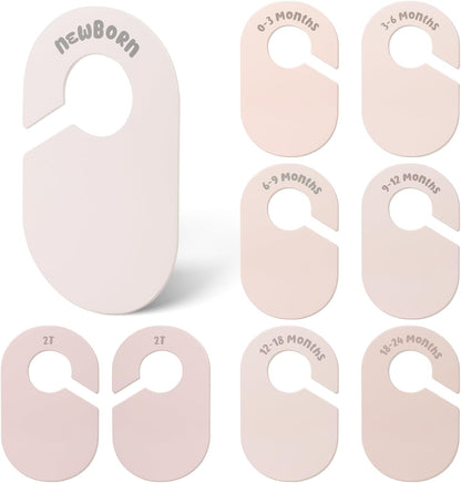 Double Sided Baby Closet Dividers for Newborn to 2T, Pink, 8 Pcs