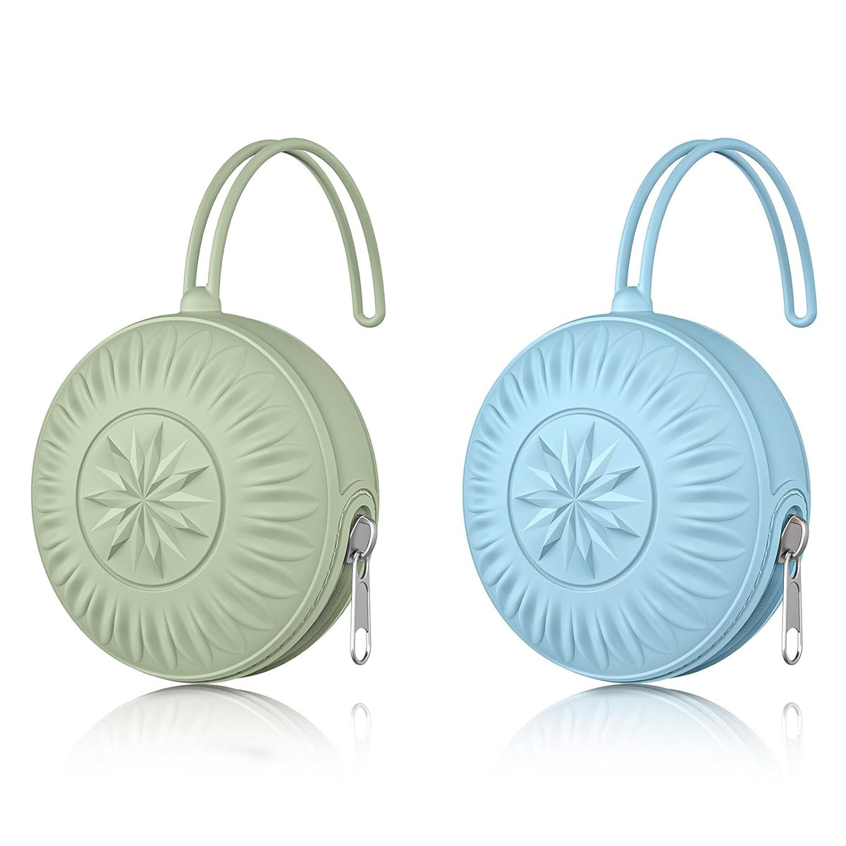2 Pack Silicone Pacifier Holder, Portable Case for Diaper Bag