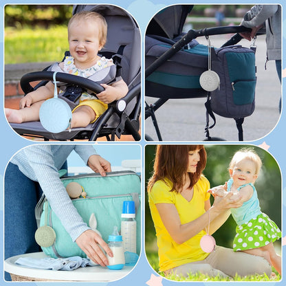 2 Pack Silicone Pacifier Holder, Portable Case for Diaper Bag