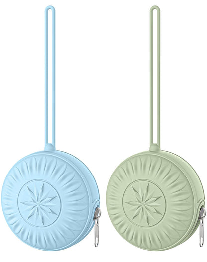 2 Pack Silicone Pacifier Holder, Portable Case for Diaper Bag
