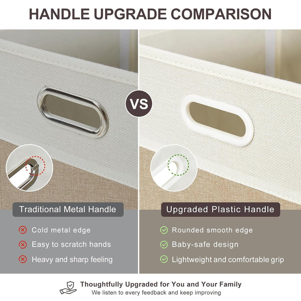 Large Toy Storage Box with Lid, Collapsible Toys Storage Organizer Bins with Dividers and Handles, Storage Chest Bin for Kids, Boys, Girls, Nursery 25"x13" x16" (Beige & White)