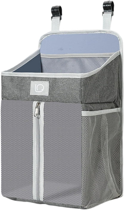 Practical Bedsides Hanging Storage Bag for Diapers Bottles Toy Sturdy Oxford Cloth Organizers with Pockets Changing Table Diaper Organizers