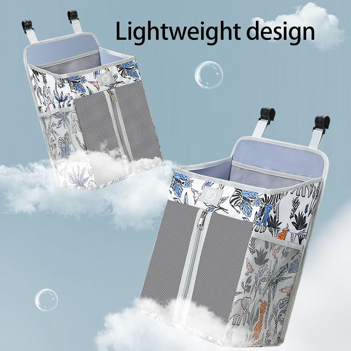 Practical Bedsides Hanging Storage Bag for Diapers Bottles Toy Sturdy Oxford Cloth Organizers with Pockets Changing Table Diaper Organizers