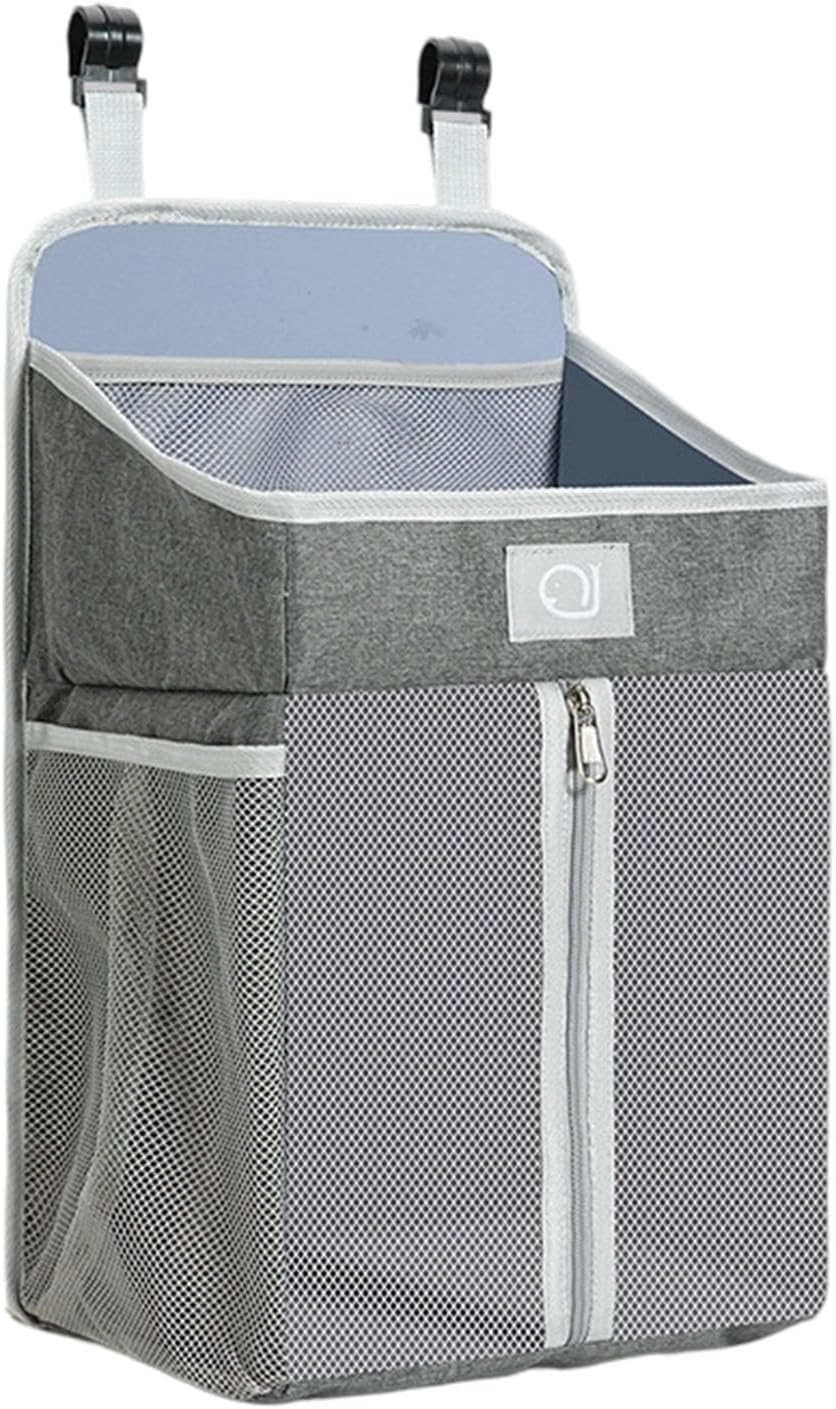Practical Bedsides Hanging Storage Bag for Diapers Bottles Toy Sturdy Oxford Cloth Organizers with Pockets Changing Table Diaper Organizers