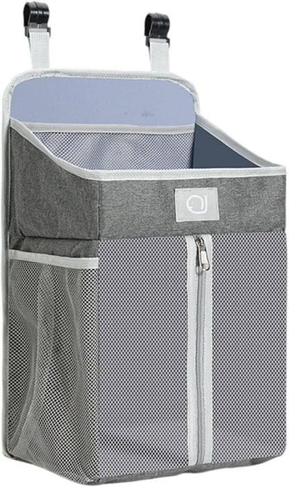 Practical Bedsides Hanging Storage Bag for Diapers Bottles Toy Sturdy Oxford Cloth Organizers with Pockets Changing Table Diaper Organizers