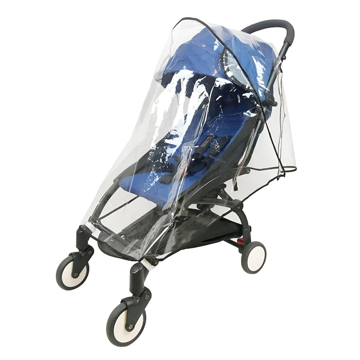 Universal Stroller Rain Cover for Toddler Umbrella Strollers, Waterproof Food-Grade with Ventilation, Clear Window, Easy Install, Wind Snow Weather Protection Stroller Attachment