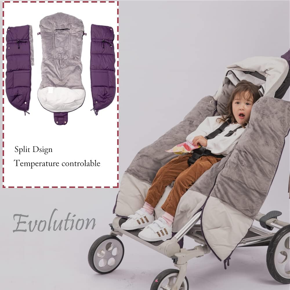 Stroller Footmuff - Universal Winter Thicken Bunting Sleeping Bag, Water Repellent Cover, Shearing Blanket, Fits All Pushchair/Pram/Car Seats with Warm Hand Gloves/Warmmuffs