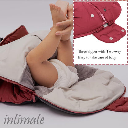 Stroller Footmuff - Universal Winter Thicken Bunting Sleeping Bag, Water Repellent Cover, Shearing Blanket, Fits All Pushchair/Pram/Car Seats with Warm Hand Gloves/Warmmuffs
