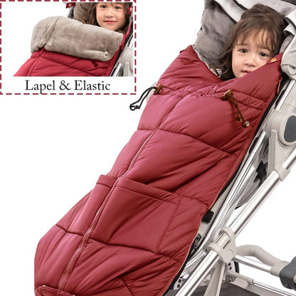 Stroller Footmuff - Universal Winter Thicken Bunting Sleeping Bag, Water Repellent Cover, Shearing Blanket, Fits All Pushchair/Pram/Car Seats with Warm Hand Gloves/Warmmuffs