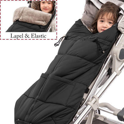 Stroller Footmuff - Universal Winter Thicken Bunting Sleeping Bag, Water Repellent Cover, Shearing Blanket, Fits All Pushchair/Pram/Car Seats with Warm Hand Gloves/Warmmuffs