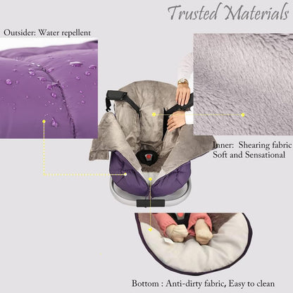 Stroller Footmuff - Universal Winter Thicken Bunting Sleeping Bag, Water Repellent Cover, Shearing Blanket, Fits All Pushchair/Pram/Car Seats with Warm Hand Gloves/Warmmuffs