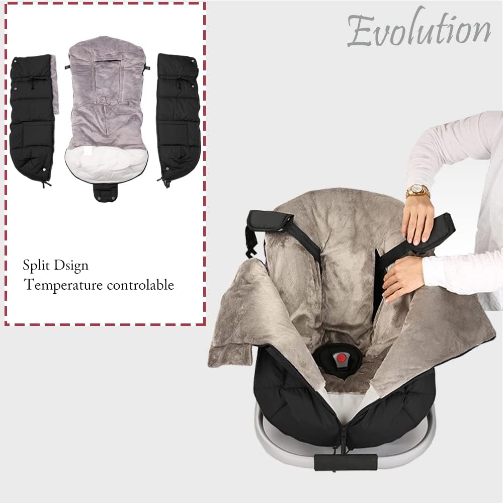 Stroller Footmuff - Universal Winter Thicken Bunting Sleeping Bag, Water Repellent Cover, Shearing Blanket, Fits All Pushchair/Pram/Car Seats with Warm Hand Gloves/Warmmuffs