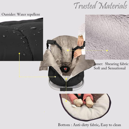 Stroller Footmuff - Universal Winter Thicken Bunting Sleeping Bag, Water Repellent Cover, Shearing Blanket, Fits All Pushchair/Pram/Car Seats with Warm Hand Gloves/Warmmuffs