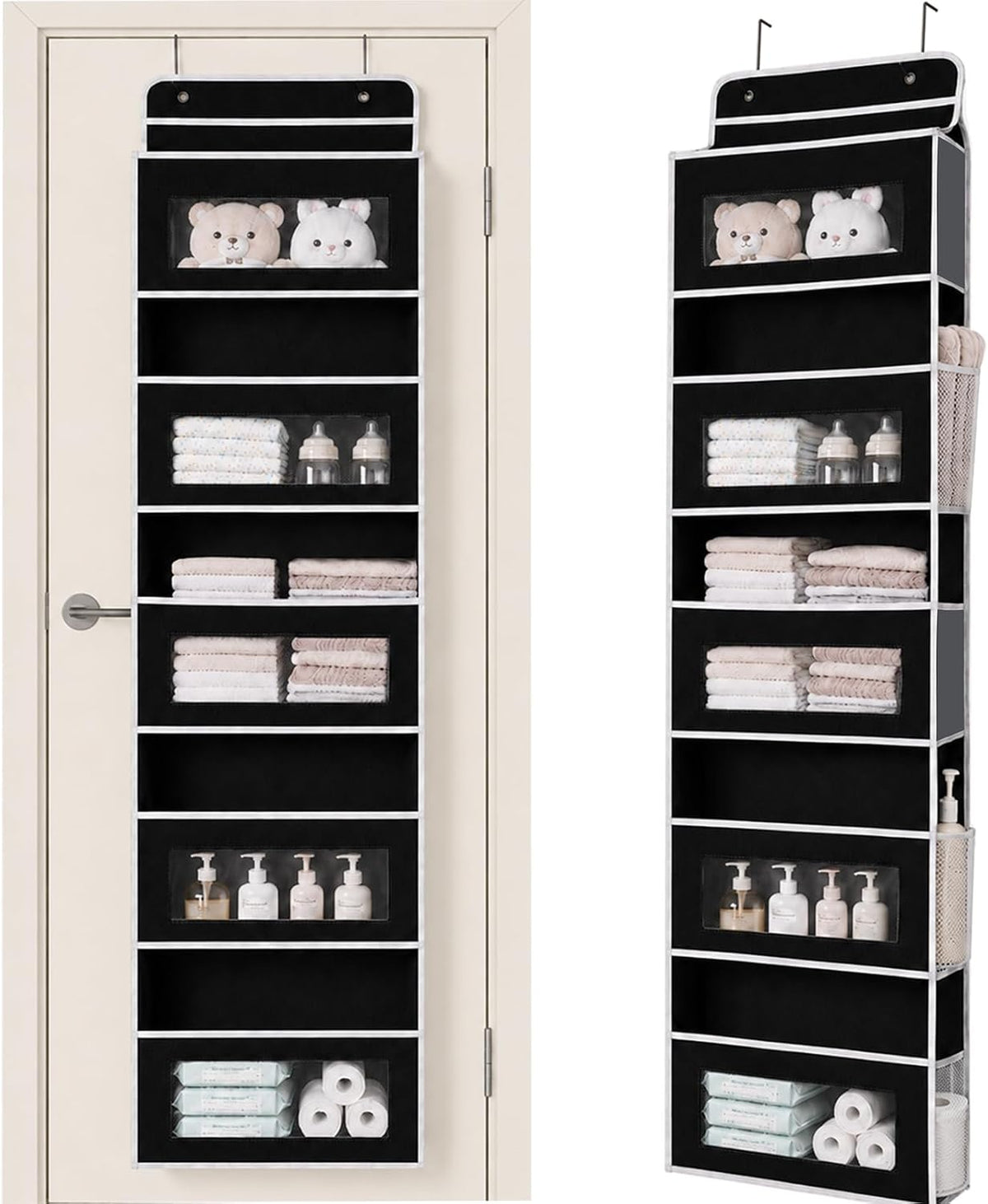 Over Door Organizer, 5 Tier Hanging Storage Rack, 44lb Heavy Duty