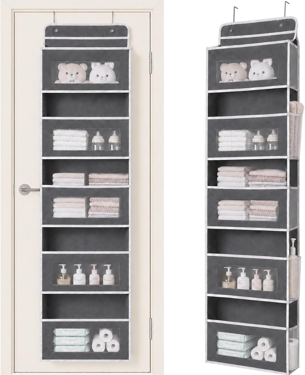 Over Door Organizer, 5 Tier Hanging Storage Rack, 44lb Heavy Duty
