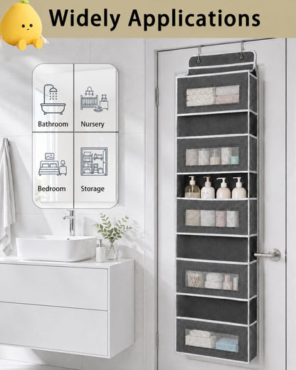 Over Door Organizer, 5 Tier Hanging Storage Rack, 44lb Heavy Duty
