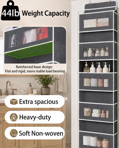 Over Door Organizer, 5 Tier Hanging Storage Rack, 44lb Heavy Duty