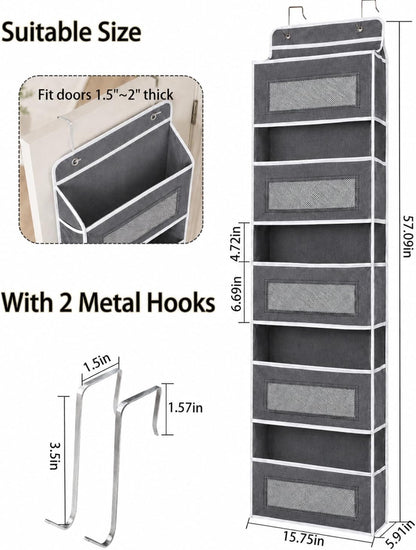 Over Door Organizer, 5 Tier Hanging Storage Rack, 44lb Heavy Duty
