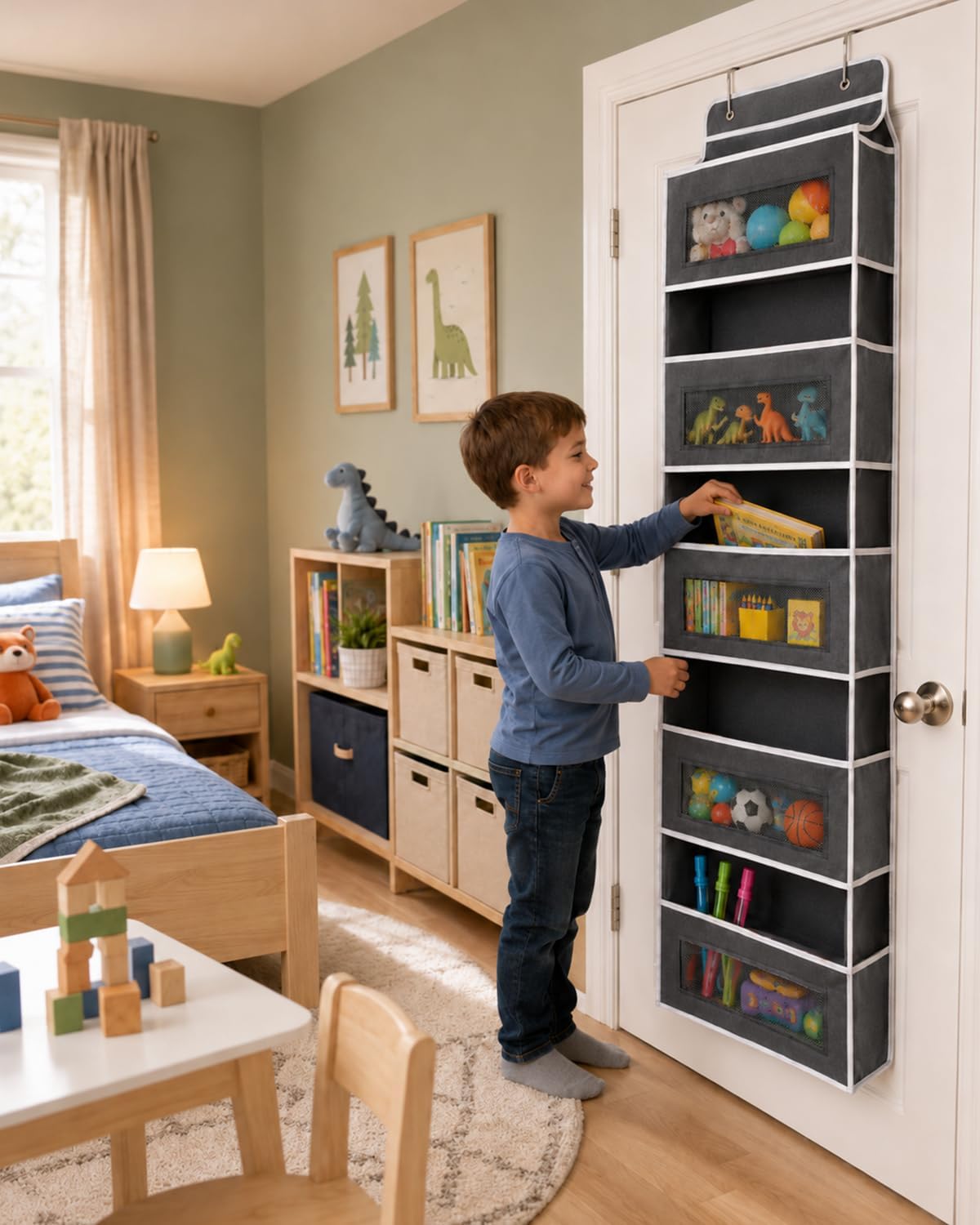 Over Door Organizer, 5 Tier Hanging Storage Rack, 44lb Heavy Duty