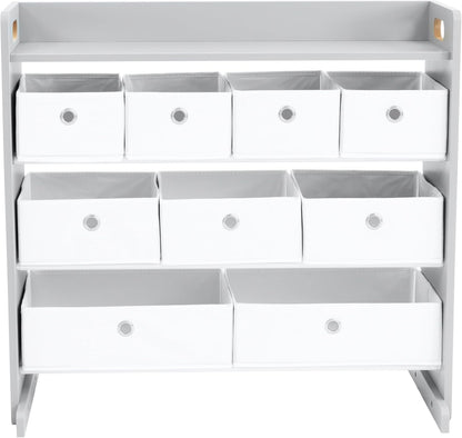 Kids Toy Organizer with 9 Fabric Bins, 3 Tier Storage Shelf
