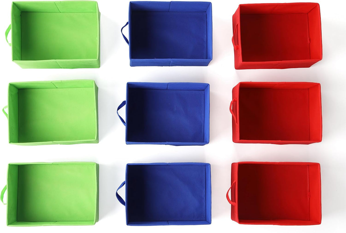 Kids Toy Organizer with 9 Fabric Bins, 3 Tier Storage Shelf