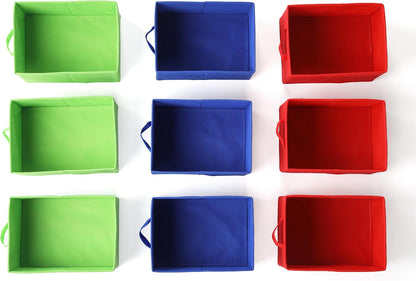 Kids Toy Organizer with 9 Fabric Bins, 3 Tier Storage Shelf