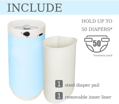 Diaper Pail, Baby Diaper Trash Can, Pink Garbage Pail with Lid