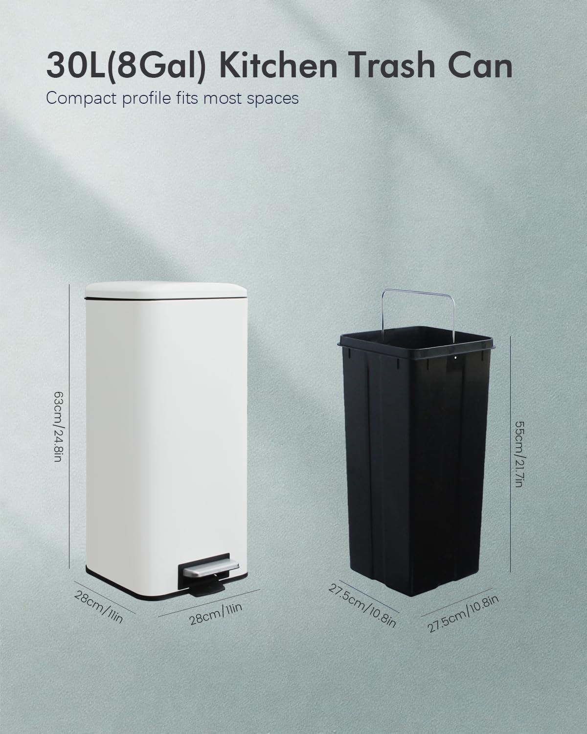 Diaper Pail, Baby Diaper Trash Can, Pink Garbage Pail with Lid