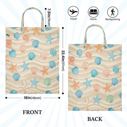 Seashells Starfish Waterproof Travel Laundry Bag Washable 2pk