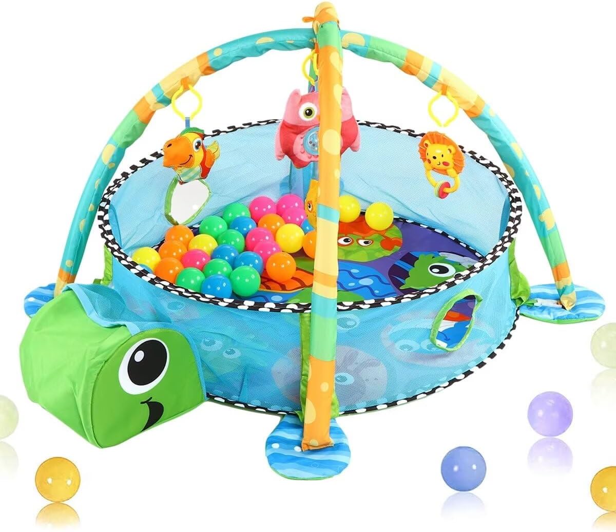 Babyeap 3-in-1 Foldable Storage Rack with Mat, Portable Organizer Stand for Home,Green
