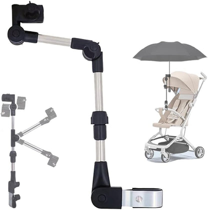 Stroller Umbrella Attachment,Umbrellas Connector Clip to Handlebar,Holder for Stroller,360 Degree Adjustable Universal Clamp for Golf Cart,Wheelchair, Beach Chair,Fishing, Beach Camping Gear