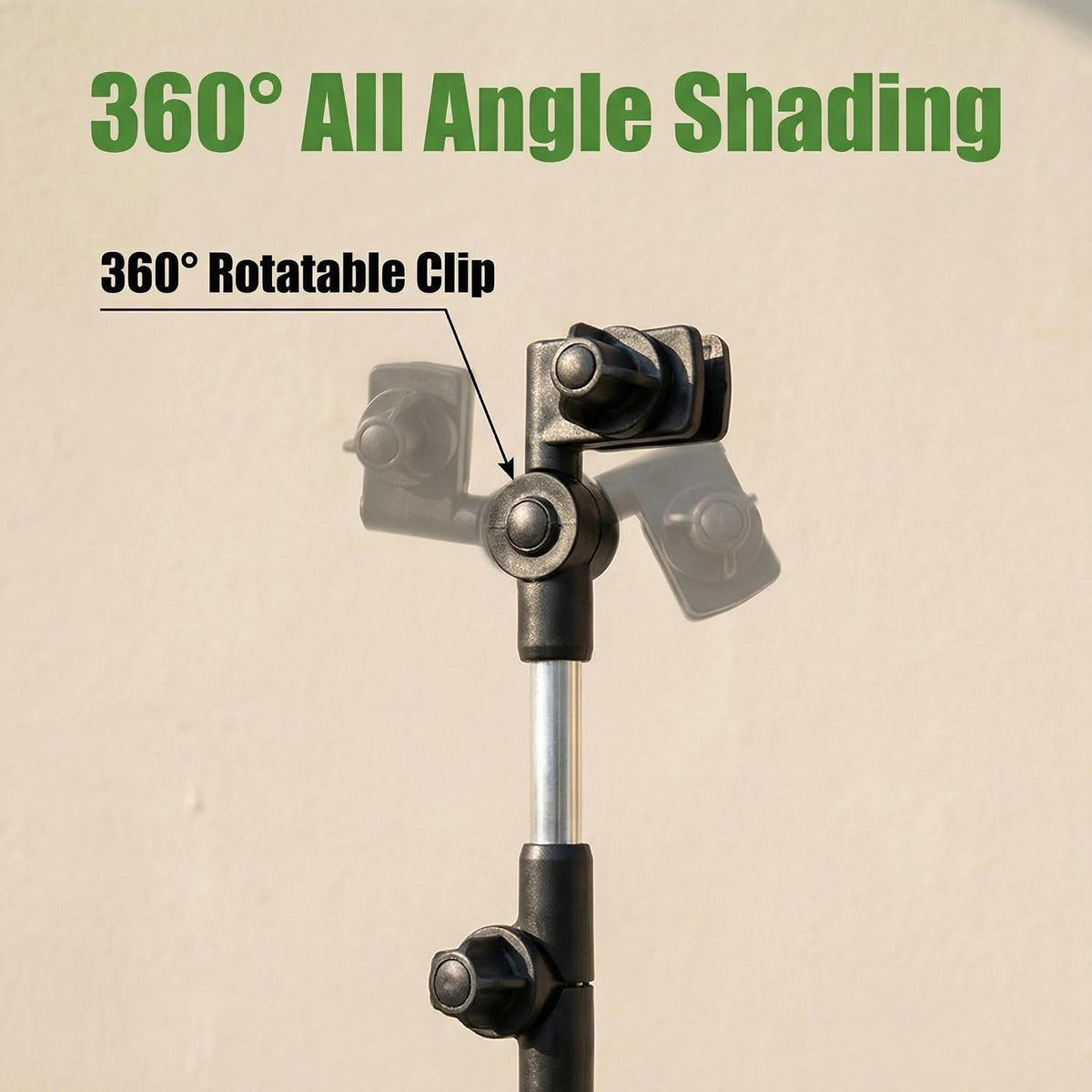 Stroller Umbrella Attachment,Umbrellas Connector Clip to Handlebar,Holder for Stroller,360 Degree Adjustable Universal Clamp for Golf Cart,Wheelchair, Beach Chair,Fishing, Beach Camping Gear