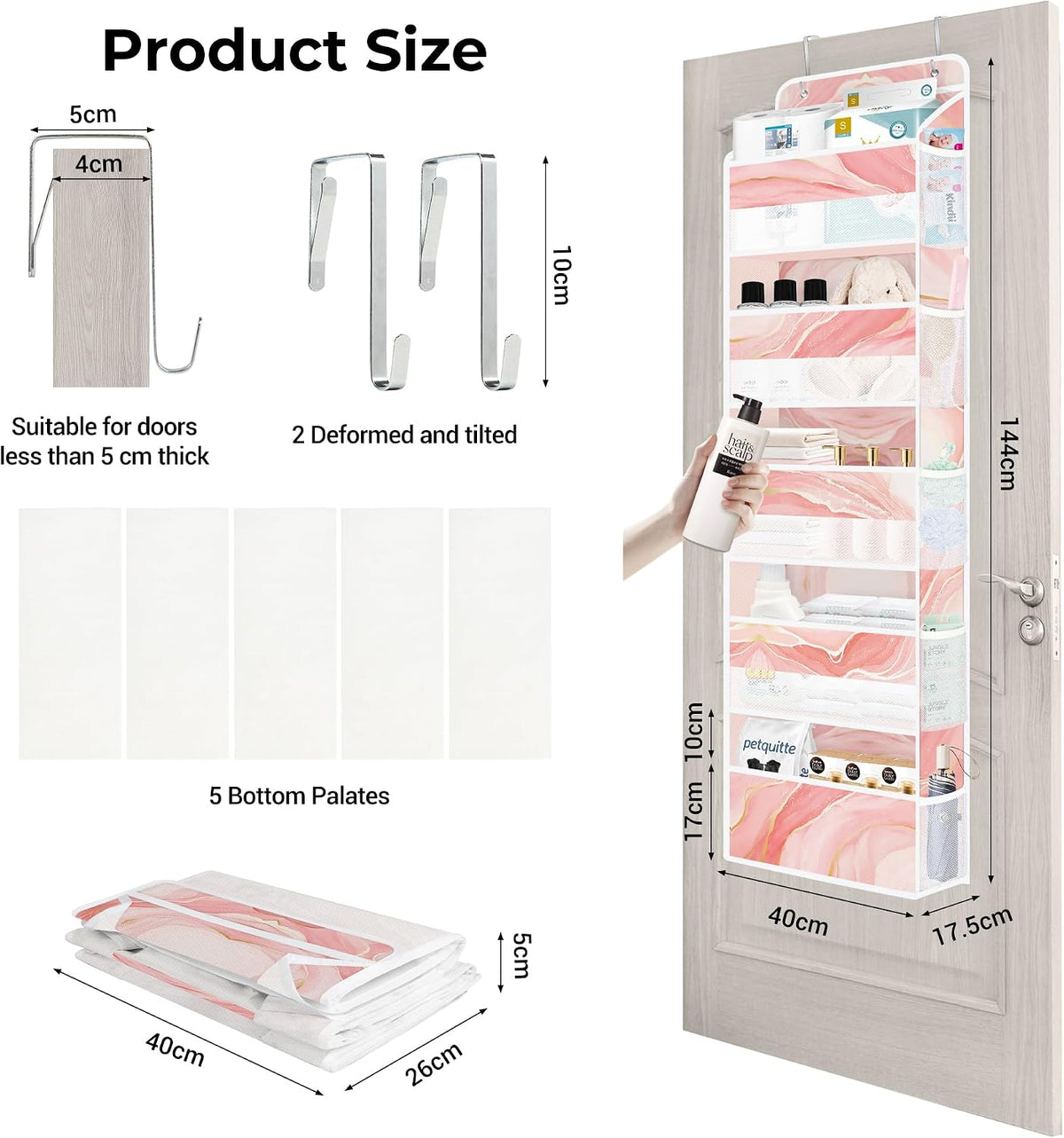 Marble Over the Door Organizer Diaper Toy Nursery Hanging Shelf