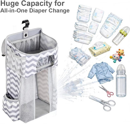 Diaper Organizer for Changing Table - Hanging Diaper Caddy - Crib Organizer