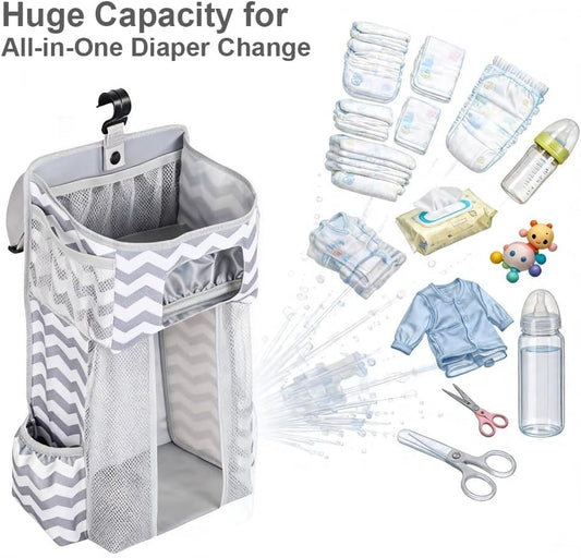 Diaper Organizer for Changing Table - Hanging Diaper Caddy - Crib Organizer