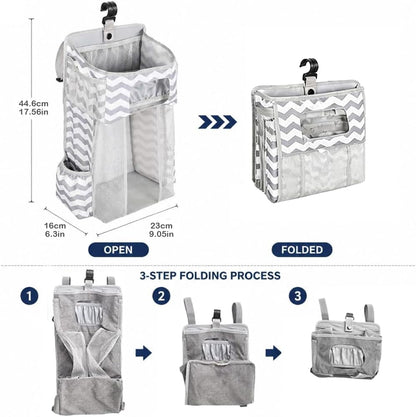 Diaper Organizer for Changing Table - Hanging Diaper Caddy - Crib Organizer