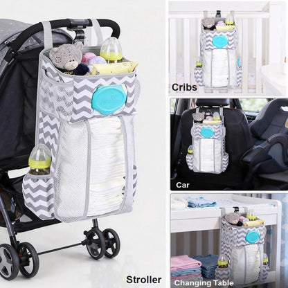 Diaper Organizer for Changing Table - Hanging Diaper Caddy - Crib Organizer