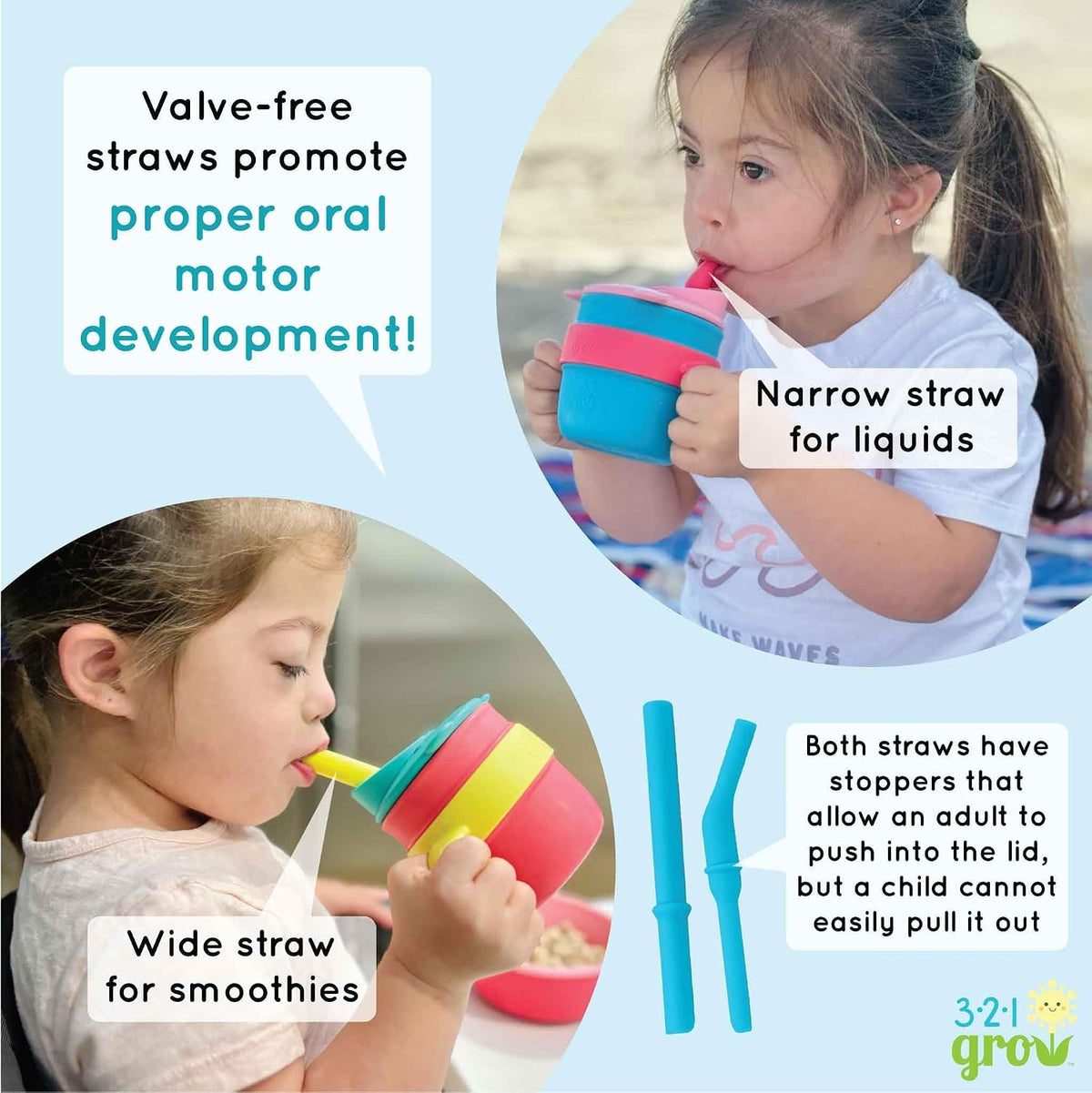 Easy Learn Drink and Snack Set – Baby + Toddler Silicone Learning Cup & Snack Set, Training Cup for Straw and Open Cup Independence – Dishwasher Safe (Grape)