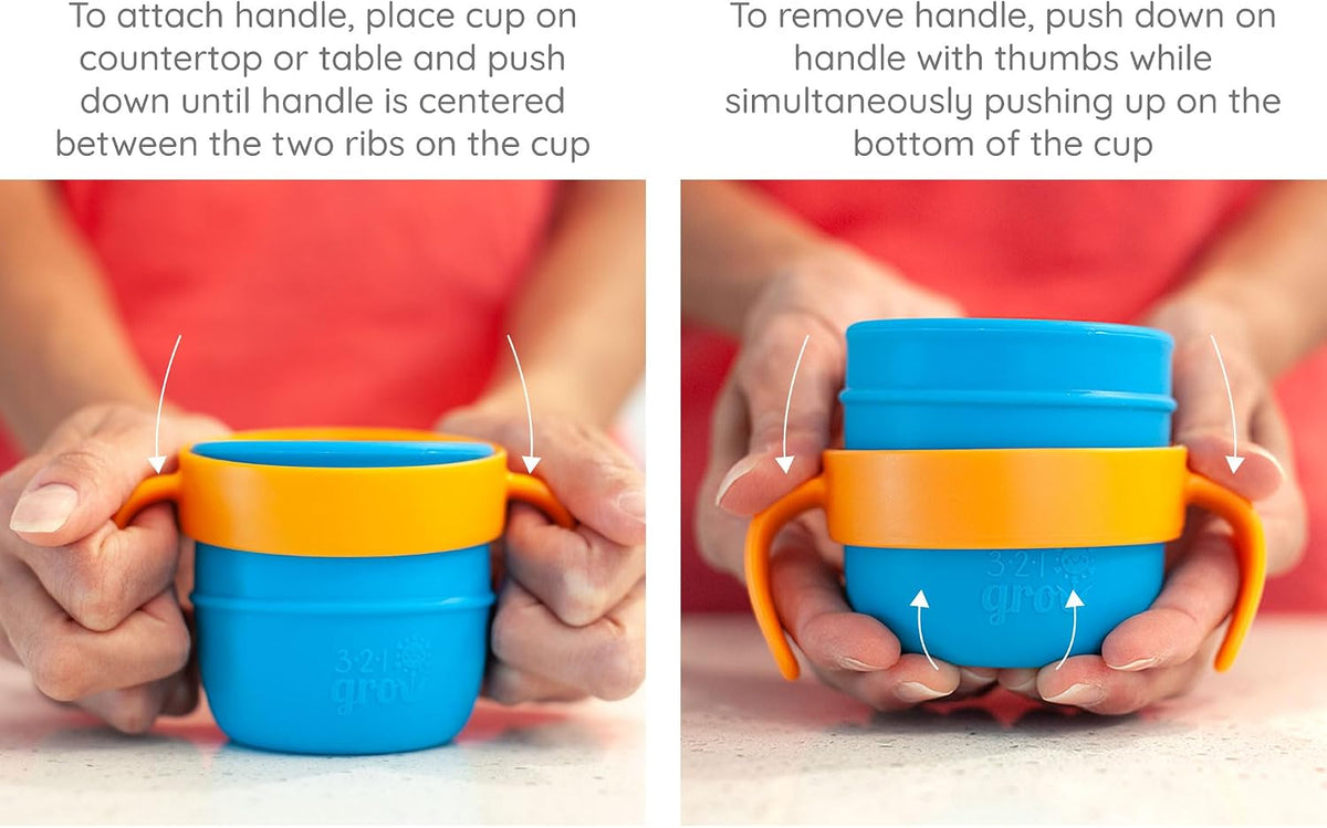 Easy Learn Drink and Snack Set – Baby + Toddler Silicone Learning Cup & Snack Set, Training Cup for Straw and Open Cup Independence – Dishwasher Safe (Grape)
