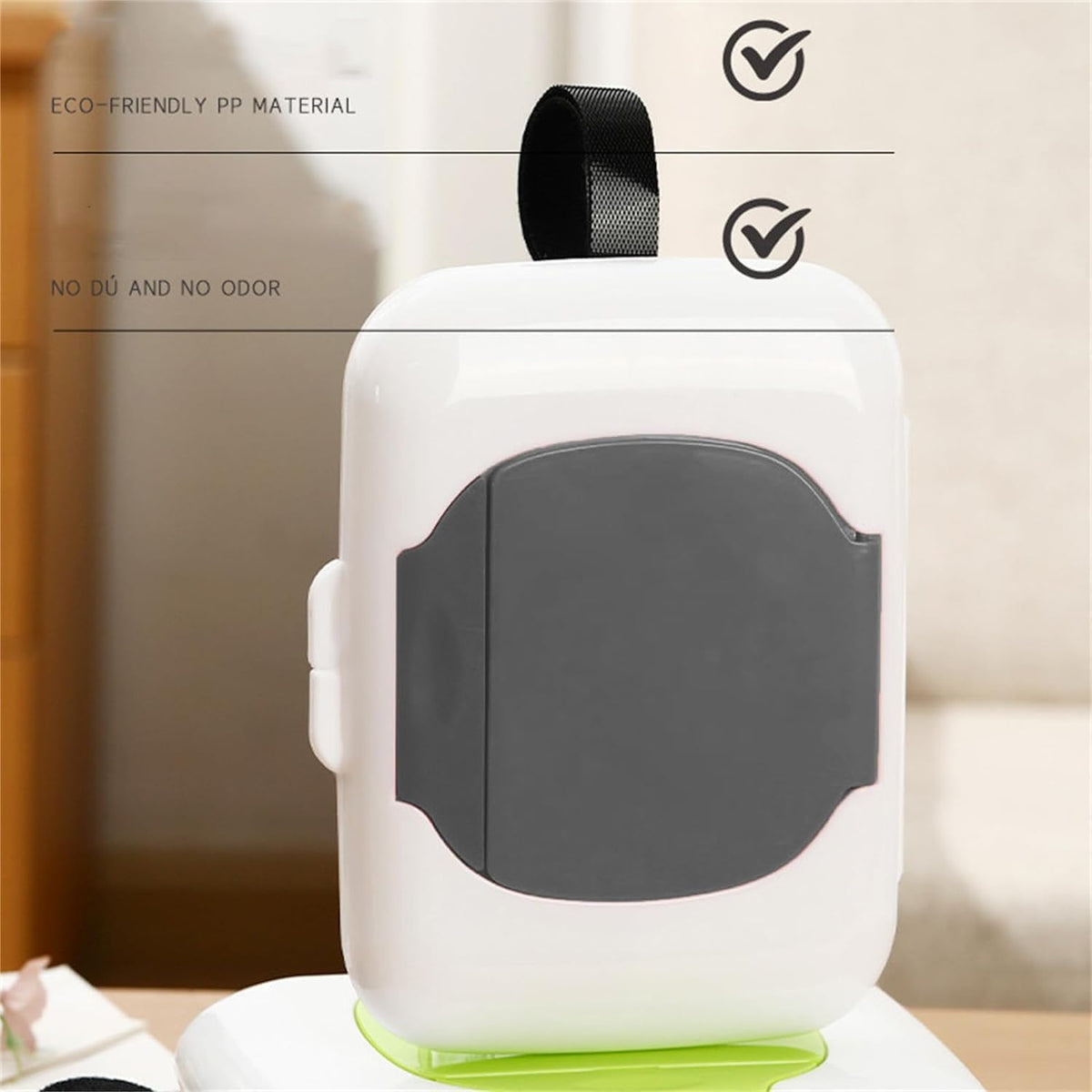 1Pc Gray Travel Wipe Holder, Wet Wipe Storage Holders, Wet Wipe Container Box, Hanging Wet Wipes Box, Wipe Holders, Refillable Wipe Case