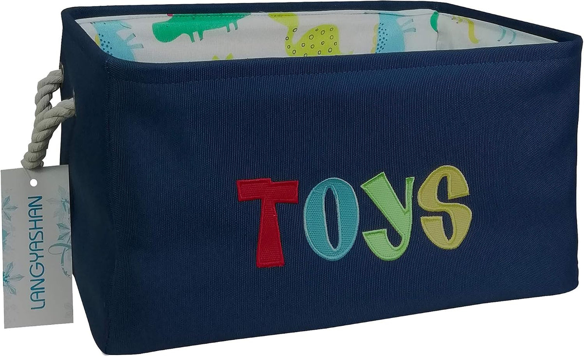 Rectangular Thick Storage Bin Organizer for Closet Kitchen Office Navy Toys