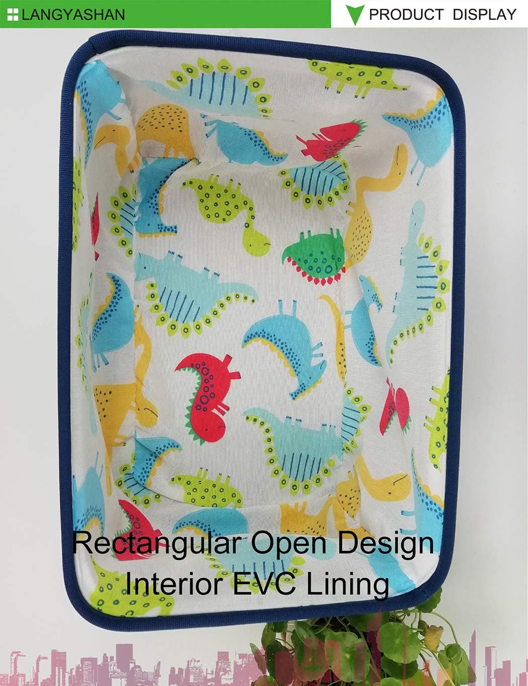 Rectangular Thick Storage Bin Organizer for Closet Kitchen Office Navy Toys