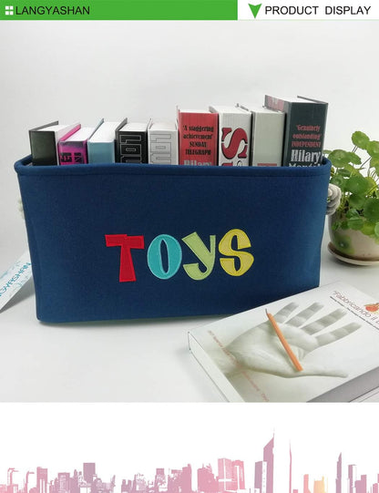 Rectangular Thick Storage Bin Organizer for Closet Kitchen Office Navy Toys