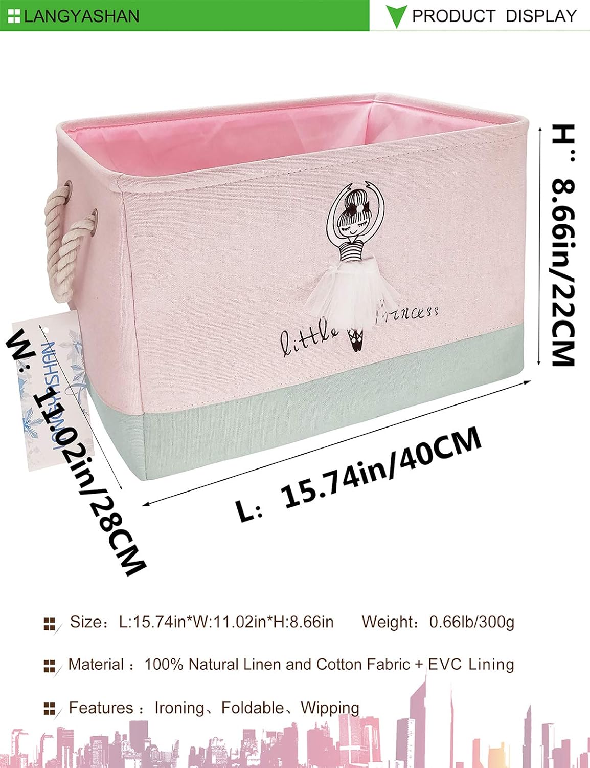 Rectangular Thick Storage Bin Organizer for Closet Kitchen Office Navy Toys